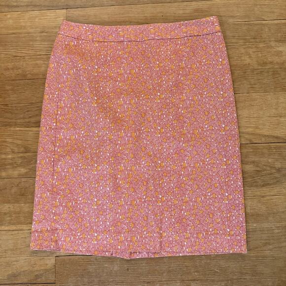 Talbots pink orange knee length pencil skirt size 4P b12 - Picture 1 of 4